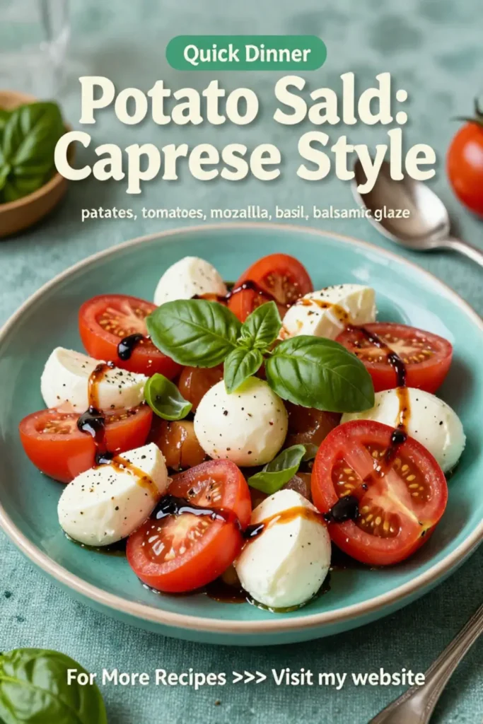 Potato Salad: Caprese Style Tomato and Mozzarella Potato Salad in 20 Minutes