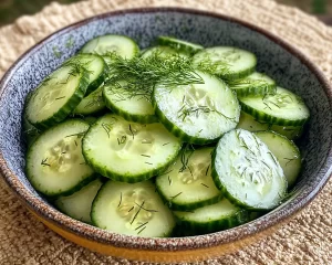 Cucumber Salad: White Wine Vinegar and Dill Fresh Cucumber Salad in 10 Minutes