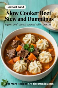 Slow Cooker Beef Stew and Dumplings