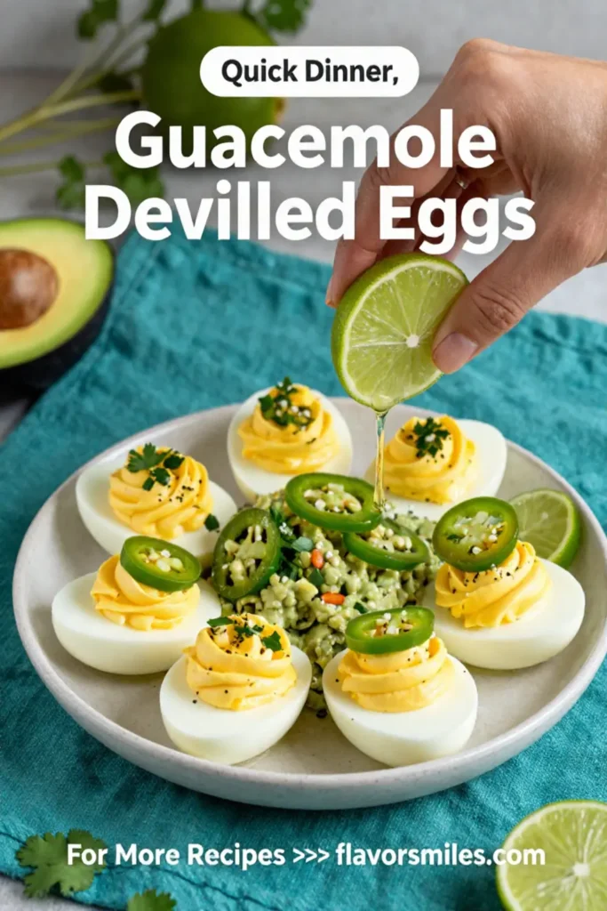 Deviled Eggs: Guacamole Deviled Eggs With Pickled Jalapeño in 20 Minutes