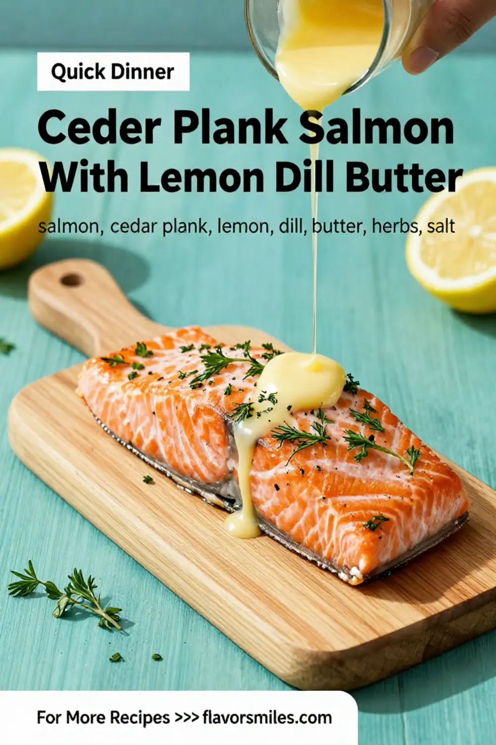 Salmon Recipes: Cedar Plank Salmon With Lemon Dill Butter in 25 Minutes