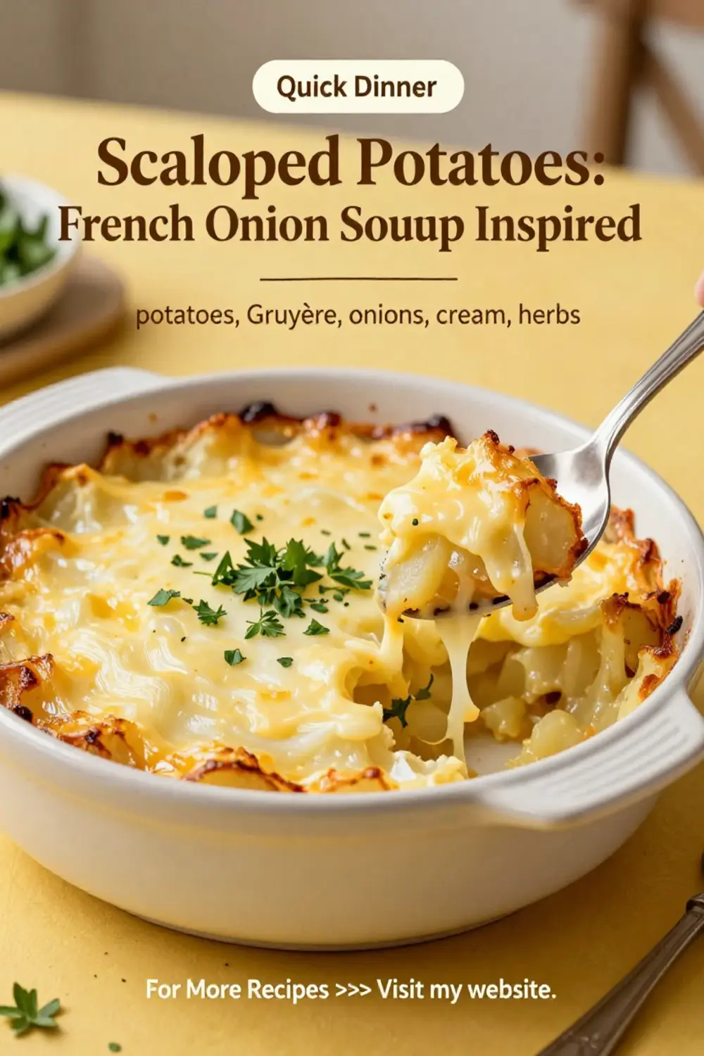Scalloped Potatoes: French Onion Soup Inspired Scalloped Potatoes With Gruyere in 40 Minutes