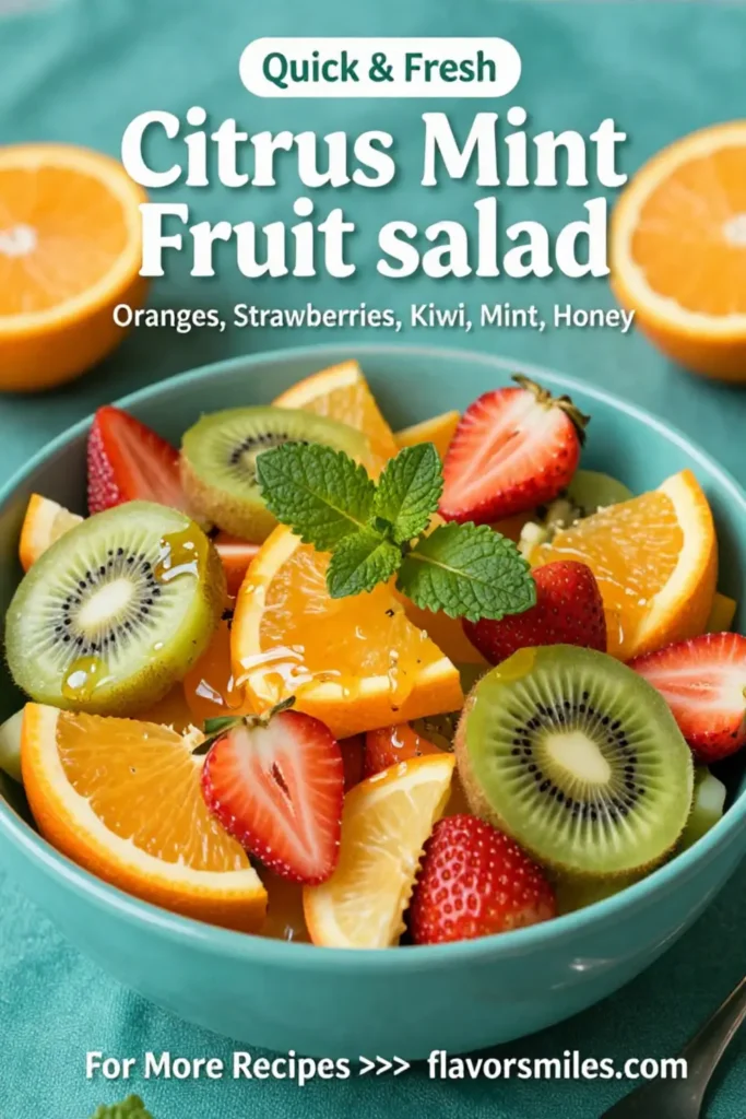 Fruit Salad: Citrus Mint Fruit Salad With Honey Vanilla Glaze in 10 Minutes