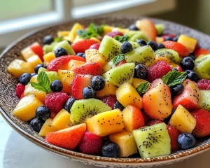 Fruit Salad: Rainbow Fruit Salad With Honey Poppy Seed Dressing in 15 Minutes