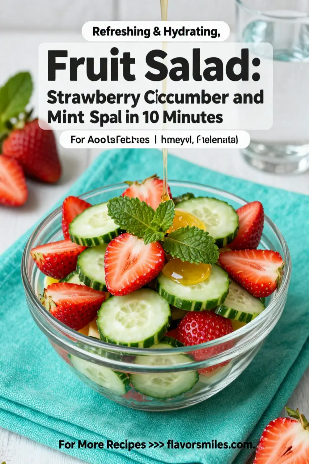 Fruit Salad: Strawberry Cucumber and Mint Spa Water Fruit Salad in 10 Minutes