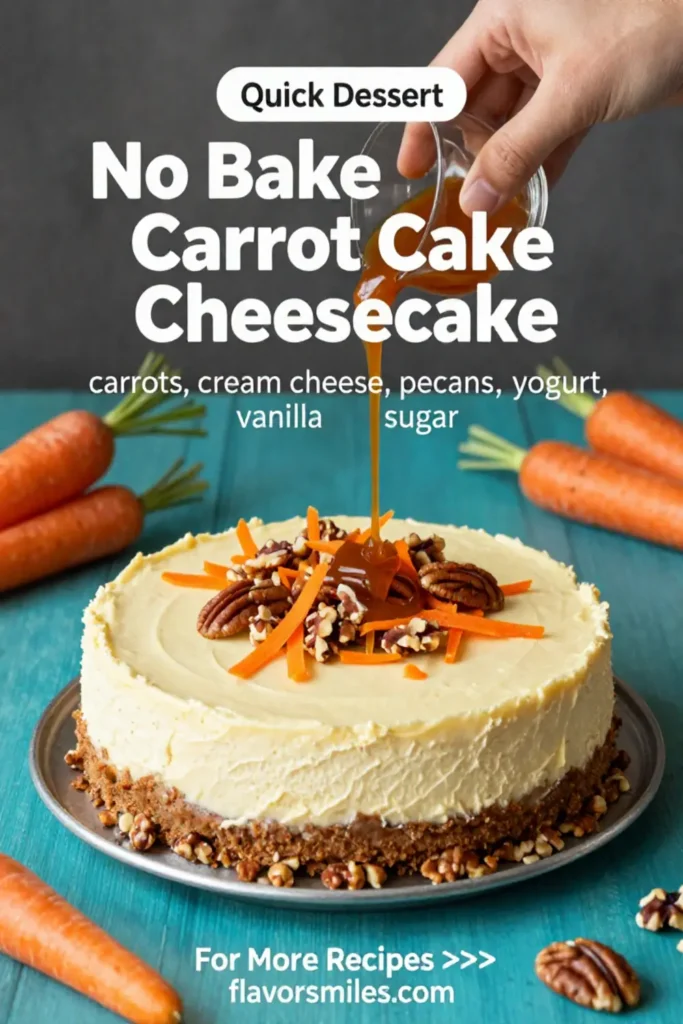 Carrot Cake Recipe: No Bake Carrot Cake Cheesecake With Pecan Crust in 20 Minutes