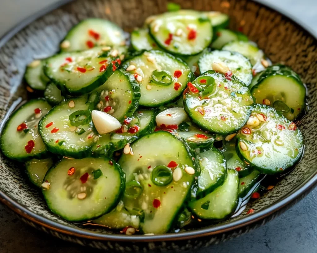Cucumber Salad: Smashed Cucumber Salad With Chili Oil and Garlic in 10 Minutes