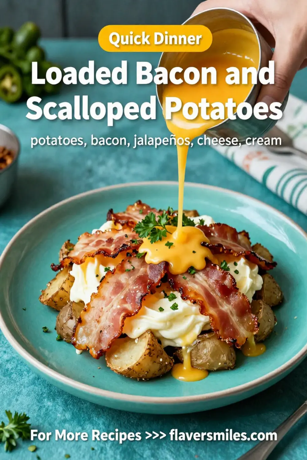 Scalloped Potatoes: Loaded Bacon and Jalapeño Scalloped Potatoes in 40 Minutes