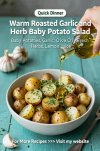 Potato Salad: Warm Roasted Garlic and Herb Baby Potato Salad in 25 Minutes