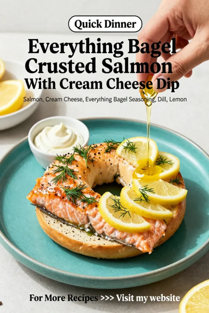 Salmon Recipes: Everything Bagel Crusted Salmon With Cream Cheese Dip in 25 Minutes