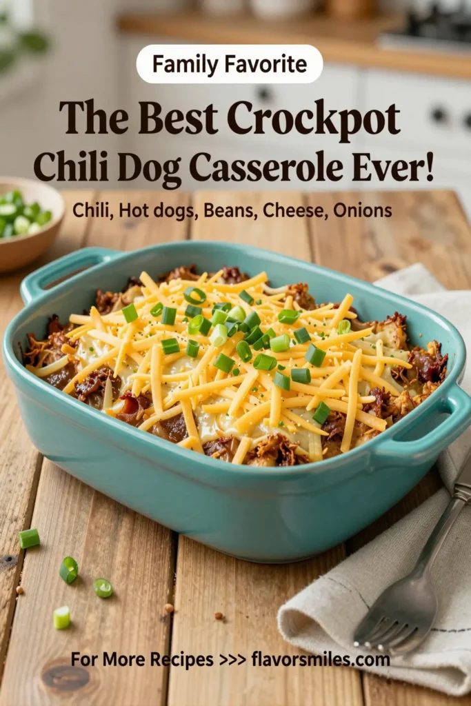 The Best Crockpot Chili Dog Casserole Ever!