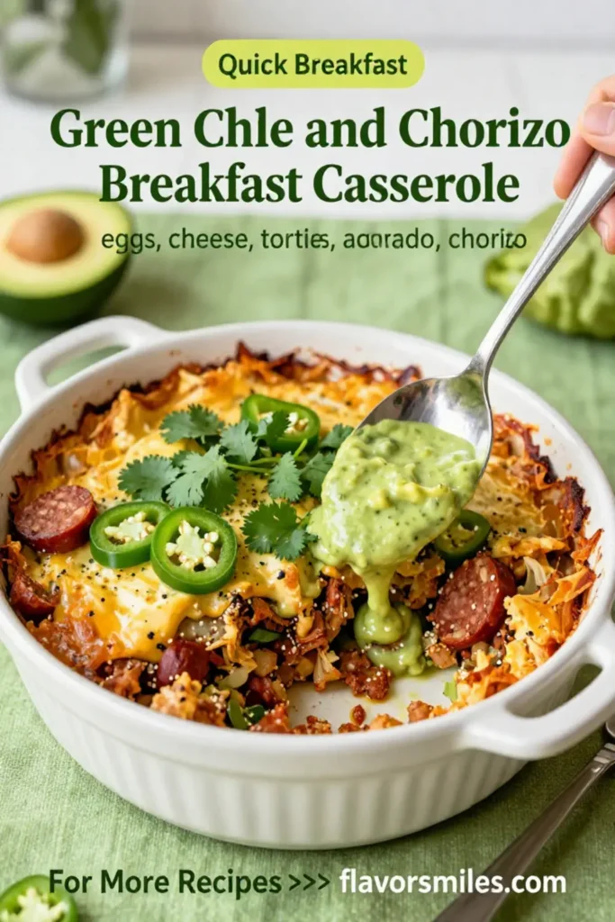 Breakfast Casserole: Green Chile and Chorizo Breakfast Casserole in 35 Minutes