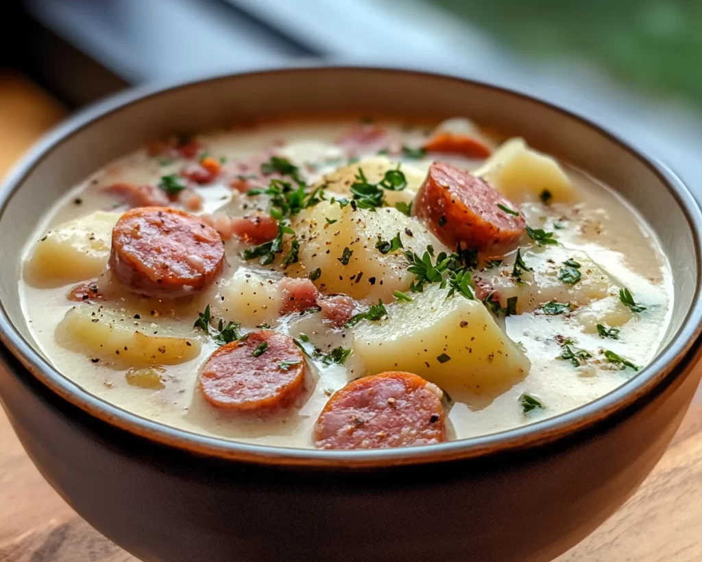 Easy Dinner Ideas: Creamy Smoked Sausage and Potato Soup in 25 Minutes