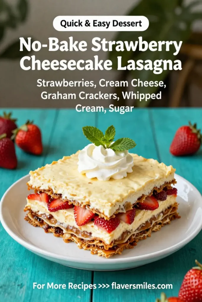 No-Bake Strawberry Cheesecake Lasagna