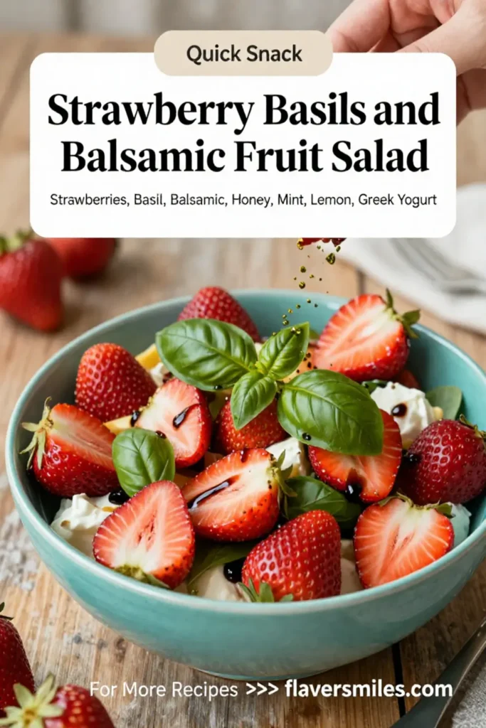 Fruit Salad: Strawberry Basil and Balsamic Fruit Salad in 10 Minutes