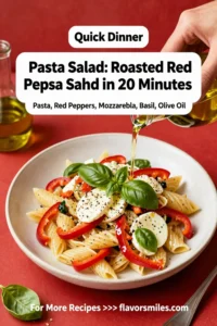 Pasta Salad: Roasted Red Pepper and Mozzarella Pasta Salad in 20 Minutes