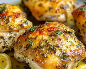 Mediterranean Diet Recipes: Mediterranean Diet Lemon Herb Baked Chicken Thighs in 25 Minutes