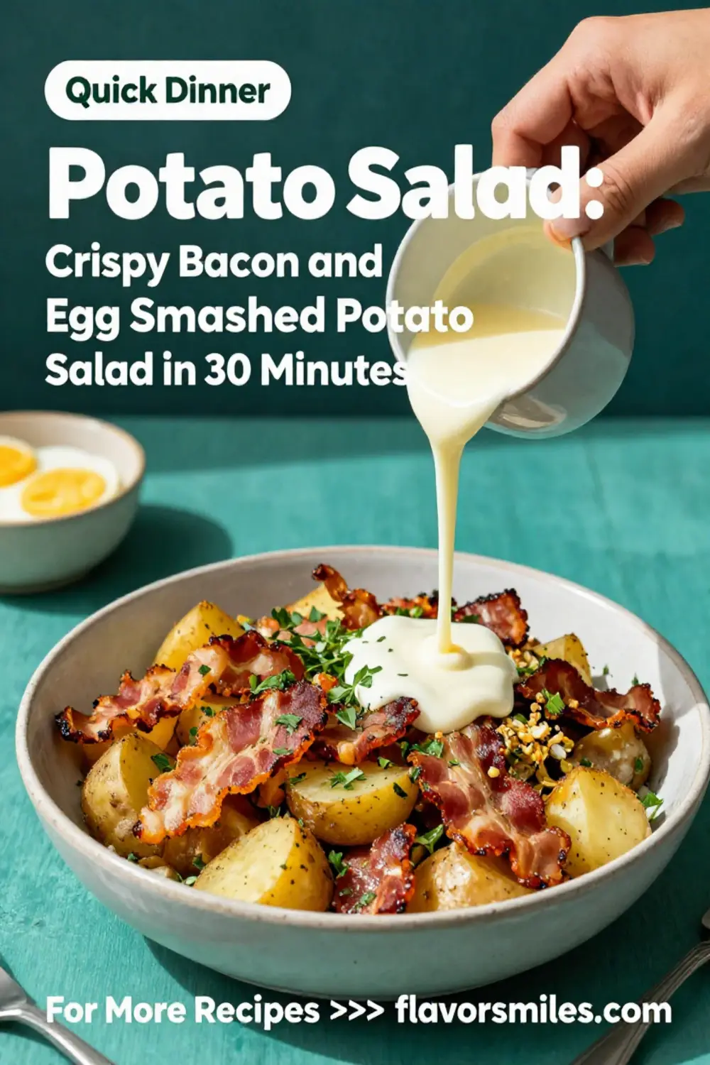 Potato Salad: Crispy Bacon and Egg Smashed Potato Salad in 30 Minutes