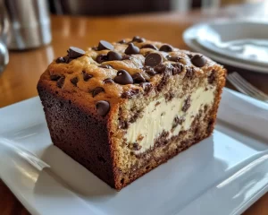 Banana Bread: Cream Cheese Stuffed Chocolate Chip Banana Bread in 40 Minutes