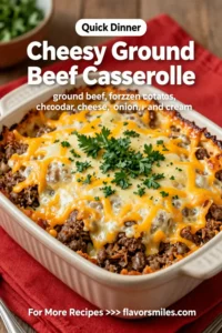 Cheesy Ground Beef Casserole Made With Frozen Potatoes