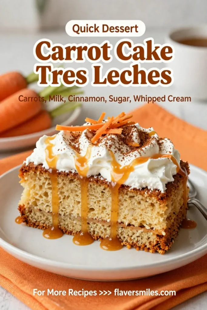 Carrot Cake: Carrot Cake Tres Leches With Cinnamon Whipped Cream in 40 Minutes