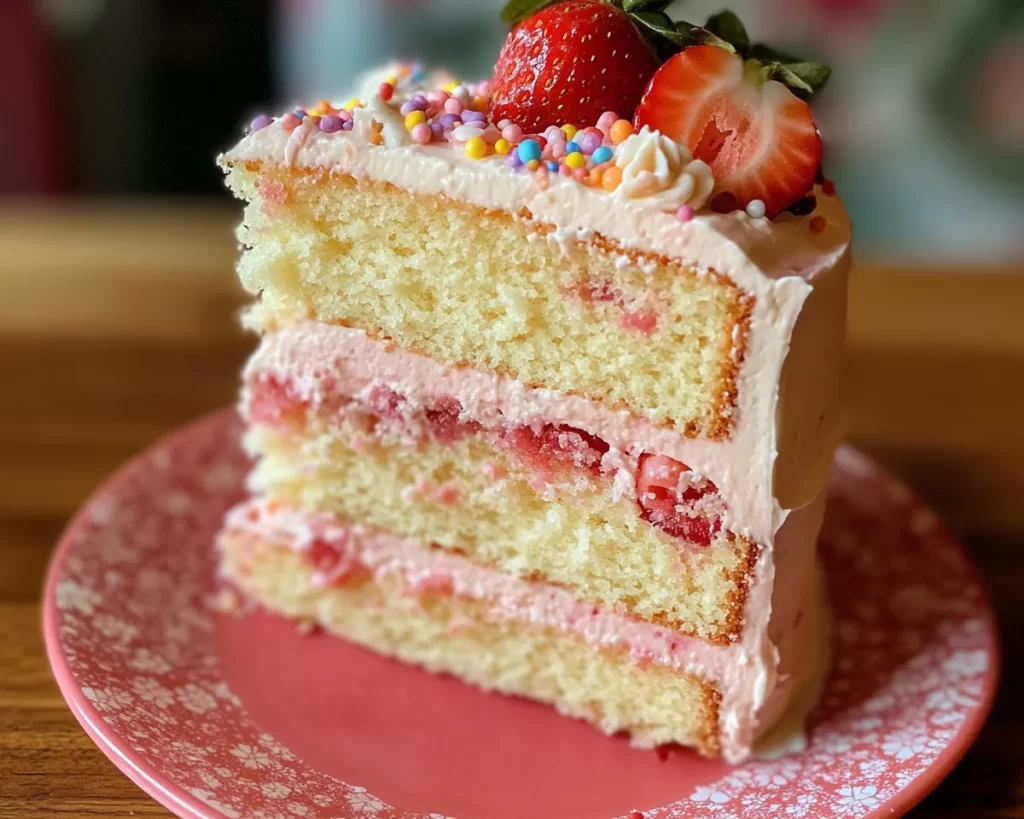 Birthday Cake: Strawberry Lemonade Layer Birthday Cake in 45 Minutes