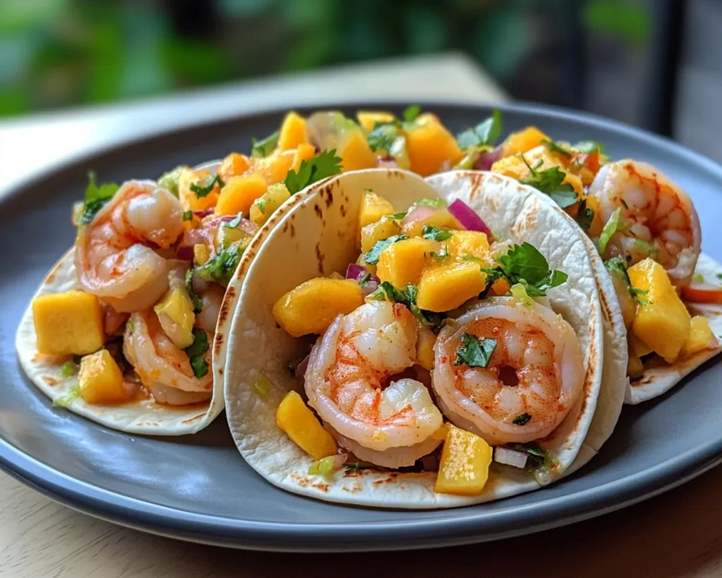 Shrimp Recipes: Coconut Lime Shrimp Tacos With Mango Salsa in 20 Minutes