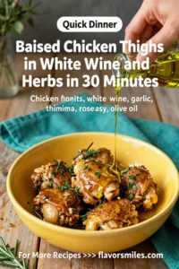 Chicken Thigh Recipes: Braised Chicken Thighs in White Wine and Herbs in 30 Minutes