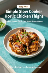 Simple Slow Cooker Honey Garlic Chicken Thighs