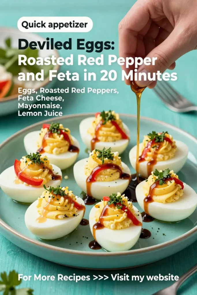 Deviled Eggs: Roasted Red Pepper and Feta Deviled Eggs in 20 Minutes