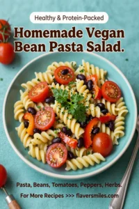 Homemade Vegan Bean Pasta Salad