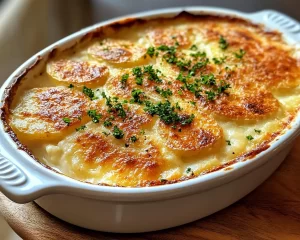 Scalloped Potatoes: Ham and Gruyere Slow Cooker Scalloped Potatoes in 10 Minutes Prep