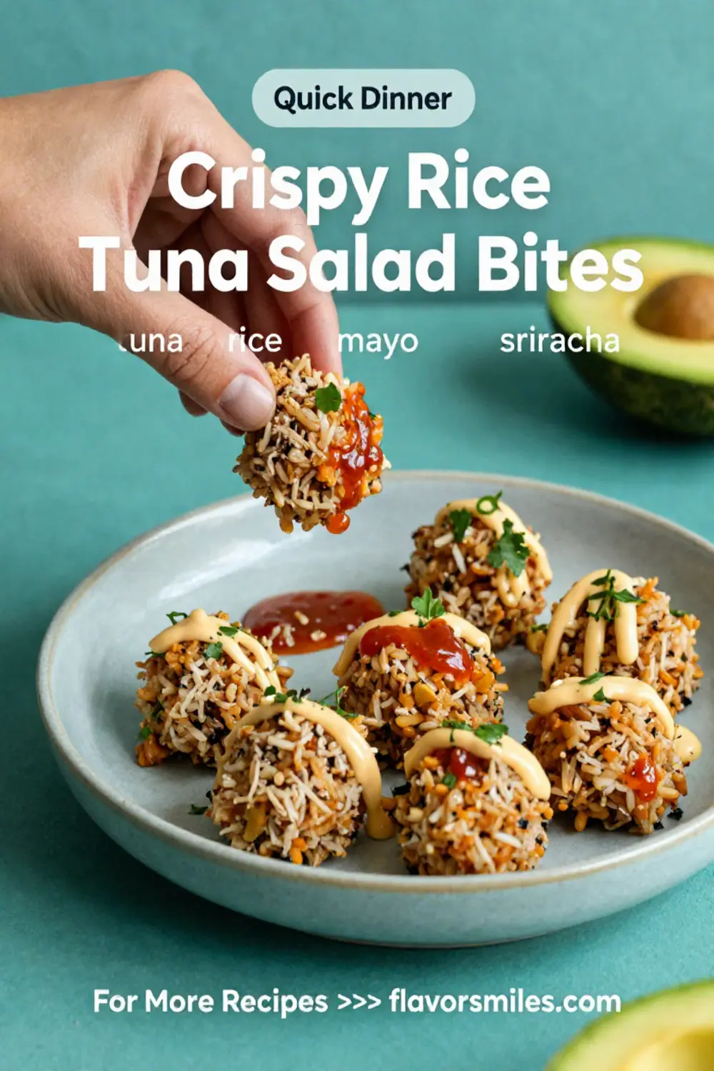 Easy Recipes: Crispy Rice Tuna Salad Bites With Sriracha Mayo in 20 Minutes