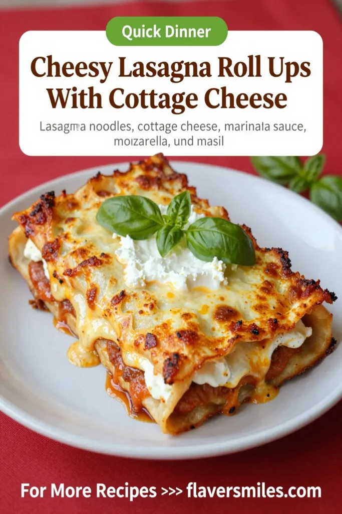 Cheesy Lasagna Roll Ups With Cottage Cheese