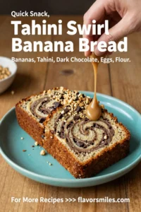 Banana Bread: Tahini Swirl Banana Bread With Dark Chocolate Chunks in 35 Minutes