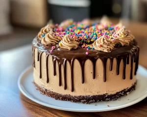 Birthday Cake: Chocolate Peanut Butter Drip Birthday Cake in 45 Minutes