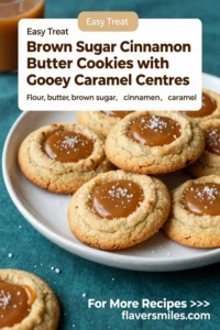 Brown Sugar Cinnamon Butter Cookies with Gooey Caramel Centers