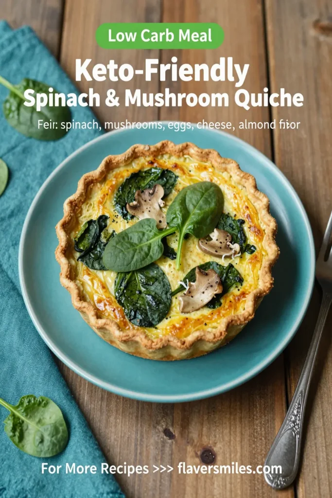 Keto-Friendly Spinach & Mushroom Quiche