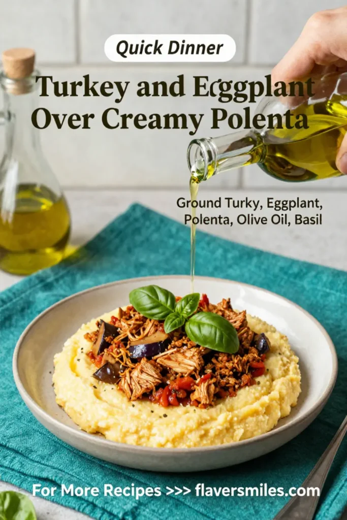 Ground Turkey Recipes: Turkey and Eggplant Ragu Over Creamy Polenta in 30 Minutes