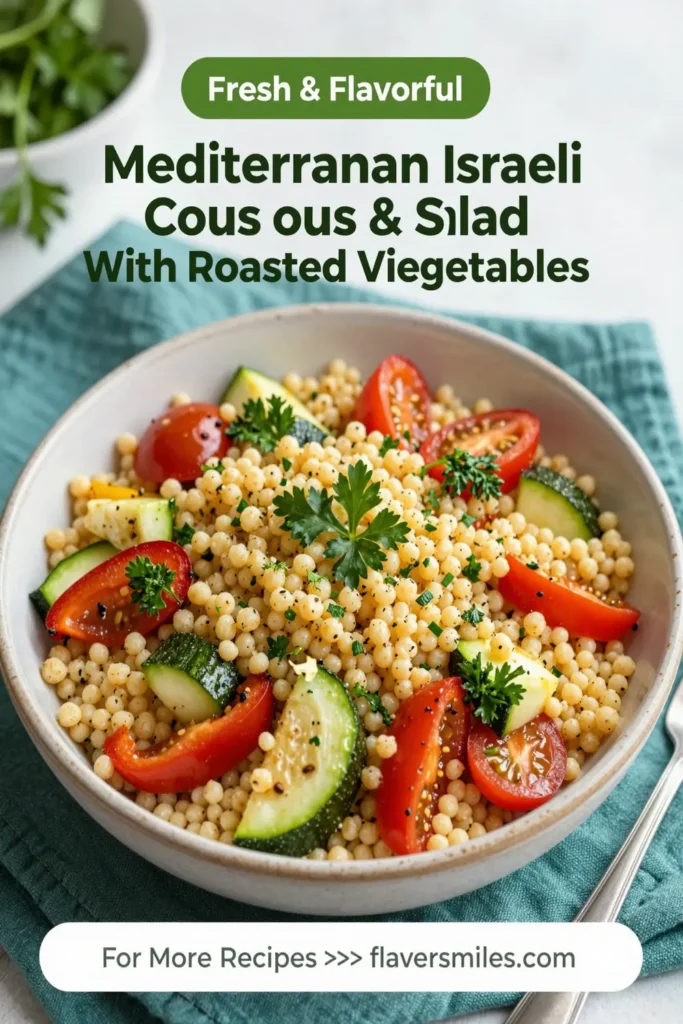 Mediterranean Israeli Couscous Salad With Roasted Vegetables