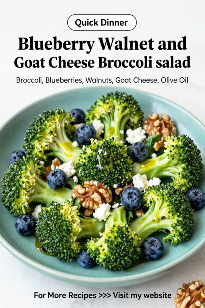 Broccoli Salad: Blueberry Walnut and Goat Cheese Broccoli Salad in 15 Minutes