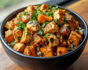 Sweet Potato Recipes: Chipotle Chicken and Sweet Potato Rice Bowl in 25 Minutes