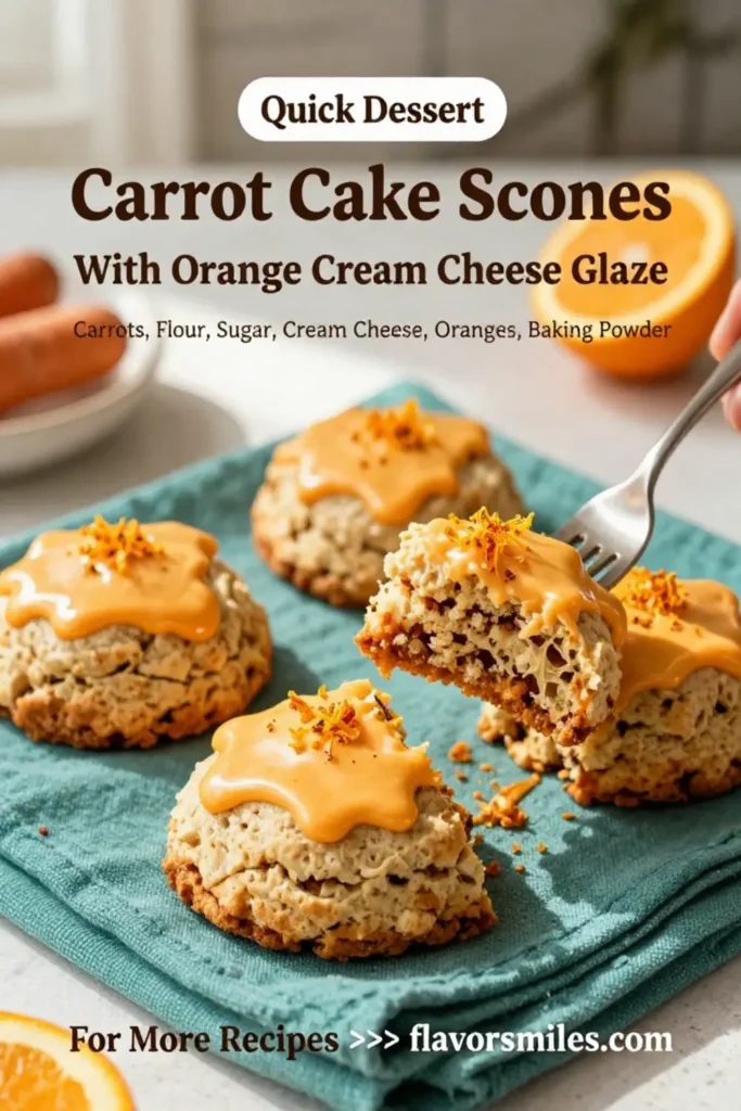 Carrot Cake Recipe: Carrot Cake Scones With Orange Cream Cheese Glaze in 30 Minutes