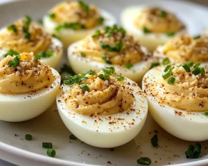 Deviled Eggs: Truffle Oil Parmesan Deviled Eggs for Dinner Parties in 20 Minutes