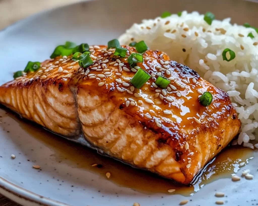 Salmon Recipes: Honey Sriracha Baked Salmon With Sesame Rice in 20 Minutes