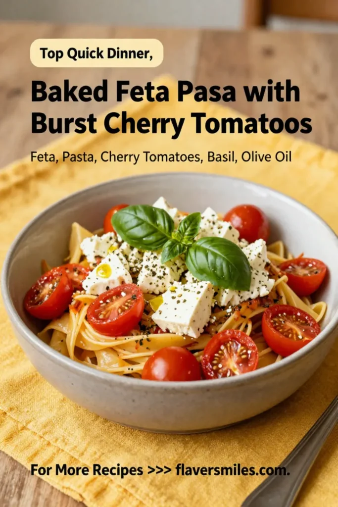 Dinner Recipes: Baked Feta Pasta With Burst Cherry Tomatoes in 30 Minutes