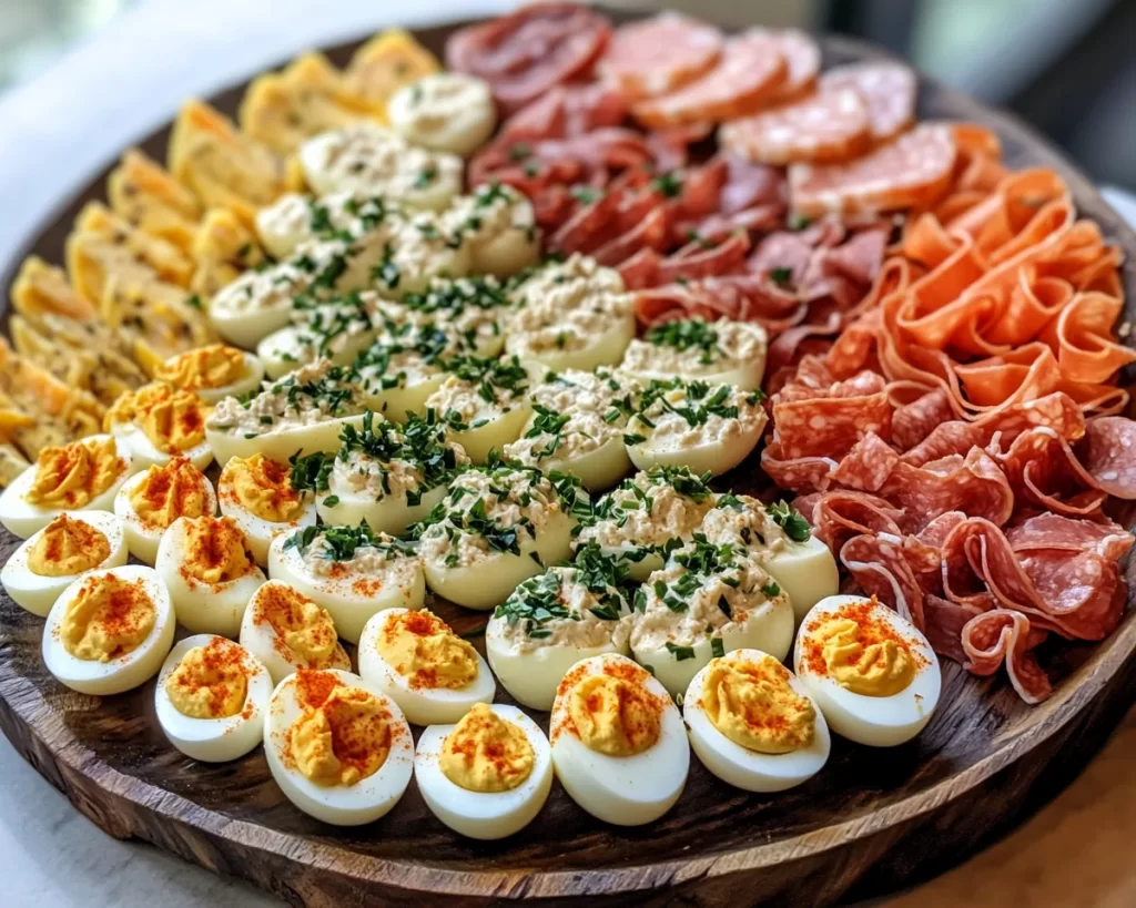 Deviled Eggs: Deviled Egg Charcuterie Platter With Garnishes in 25 Minutes