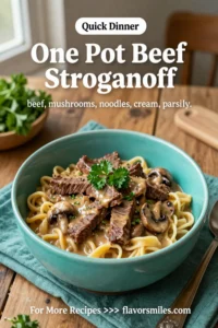 One Pot Beef Stroganoff