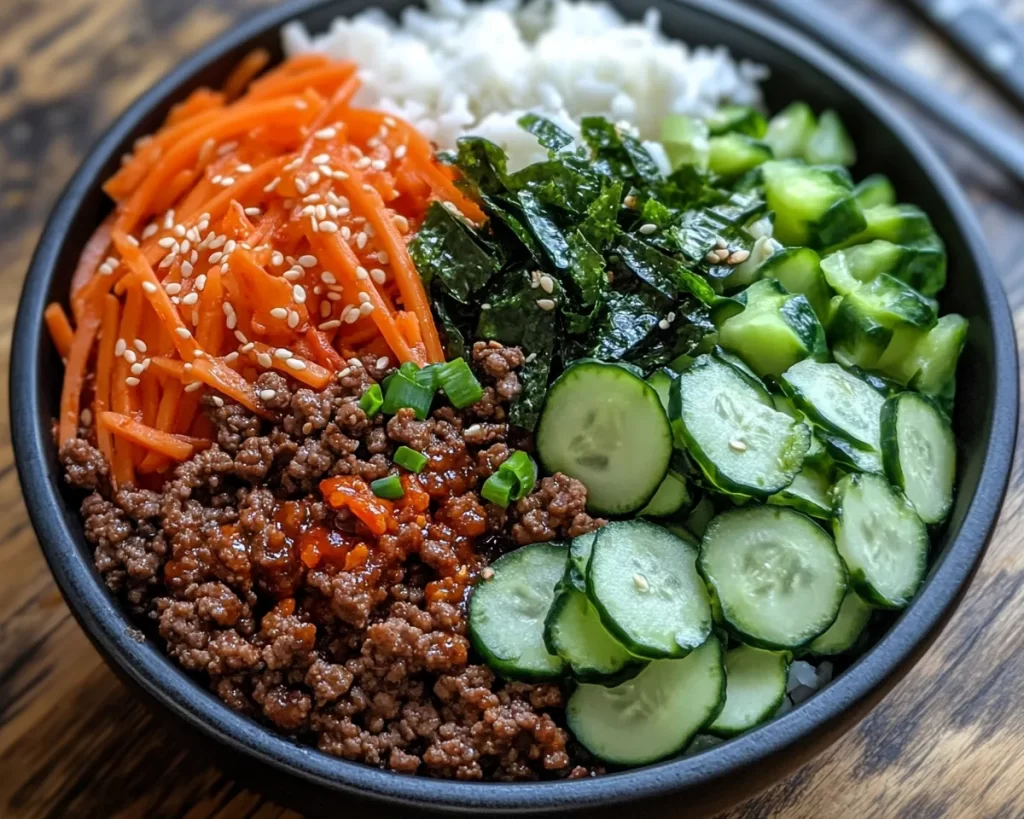 Ground Beef Recipes: Korean Ground Beef Bowl With Sticky Soy Sauce in 20 Minutes