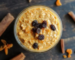 Overnight Oats: Carrot Cake Overnight Oats With Raisins and Cinnamon in 5 Minutes